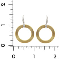 Marco Bicego Masai 18K Two-Tone Diamond Circle Drop Earrings