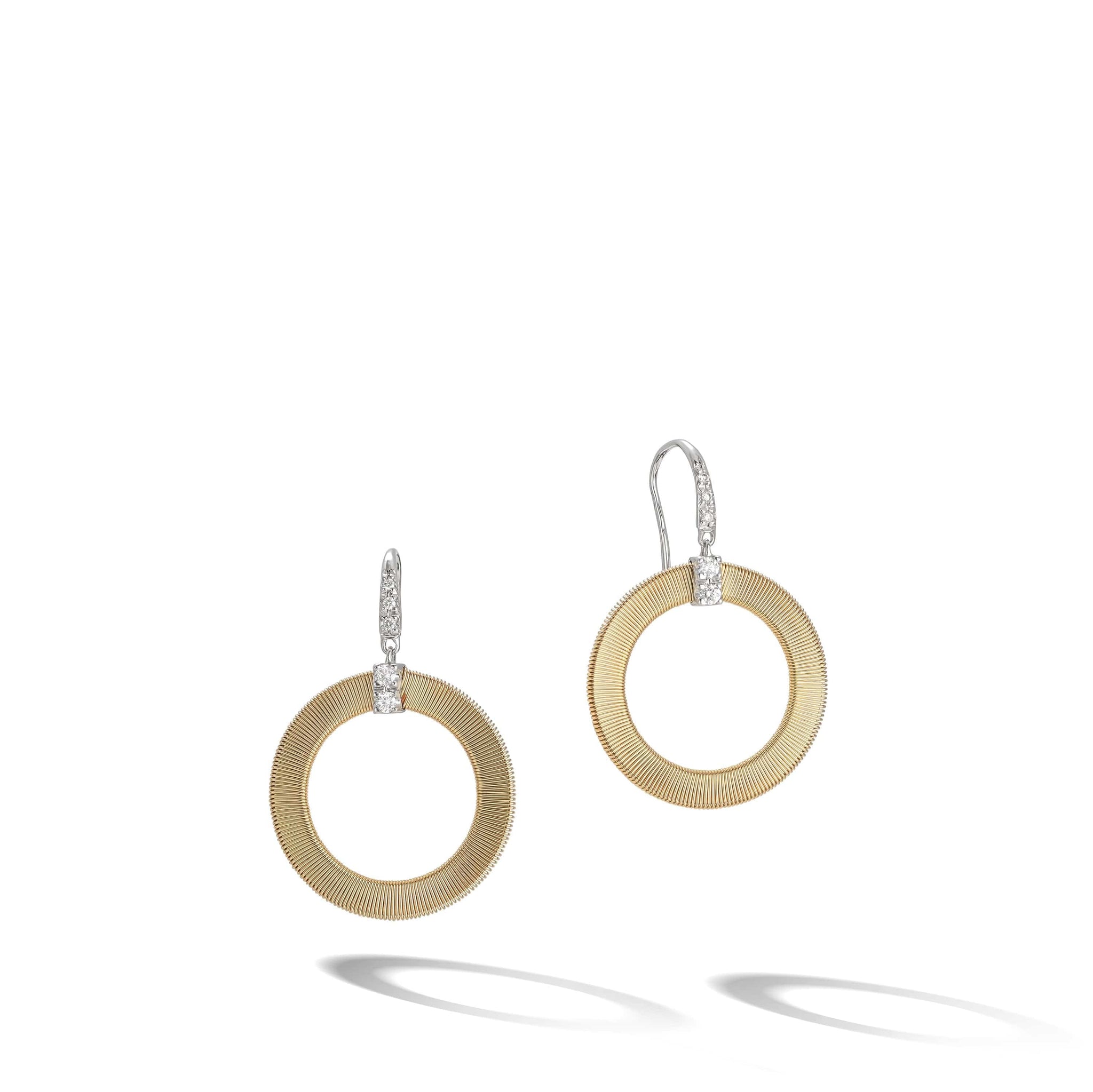 Masai 18K Two-Tone Diamond Circle Drop Earrings