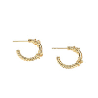 Petite Helena Hoop Earrings in 18K Yellow Gold with Diamonds
