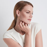 Marco Bicego Marrakech Onde 18K Yellow and White Gold Three Oval Link Earrings
