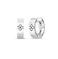18K White Gold Verona Diamond Huggie Earrings