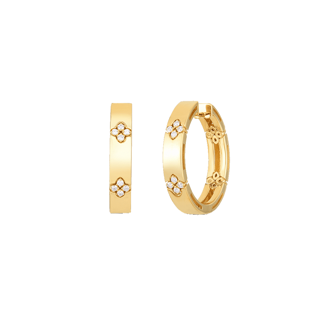 18K Yellow Gold Verona Diamond Huggie Earrings