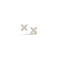 14K Yellow Gold Diamond "X" Stud Earrings