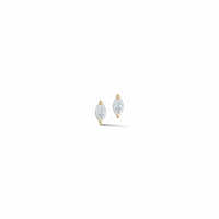14K Yellow Gold Marquise Diamond Stud Earrings
