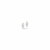 14K Rose Gold Marquise Diamond Stud Earrings