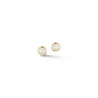 14K Yellow Gold Bezel Set Diamond Earrings