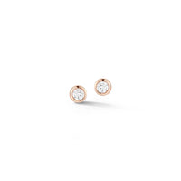 14K Rose Gold Bezel Set Diamond Earrings