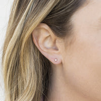 14K Rose Gold Princess Cut Diamond Stud Earrings