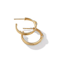 Petite X Hoop Earrings in 18K Yellow Gold with Pavé Diamonds