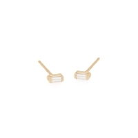 14K Yellow Gold Baguette Diamond Stud Earrings
