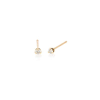 14K Yellow Gold Prong Set Diamond Stud Earrings