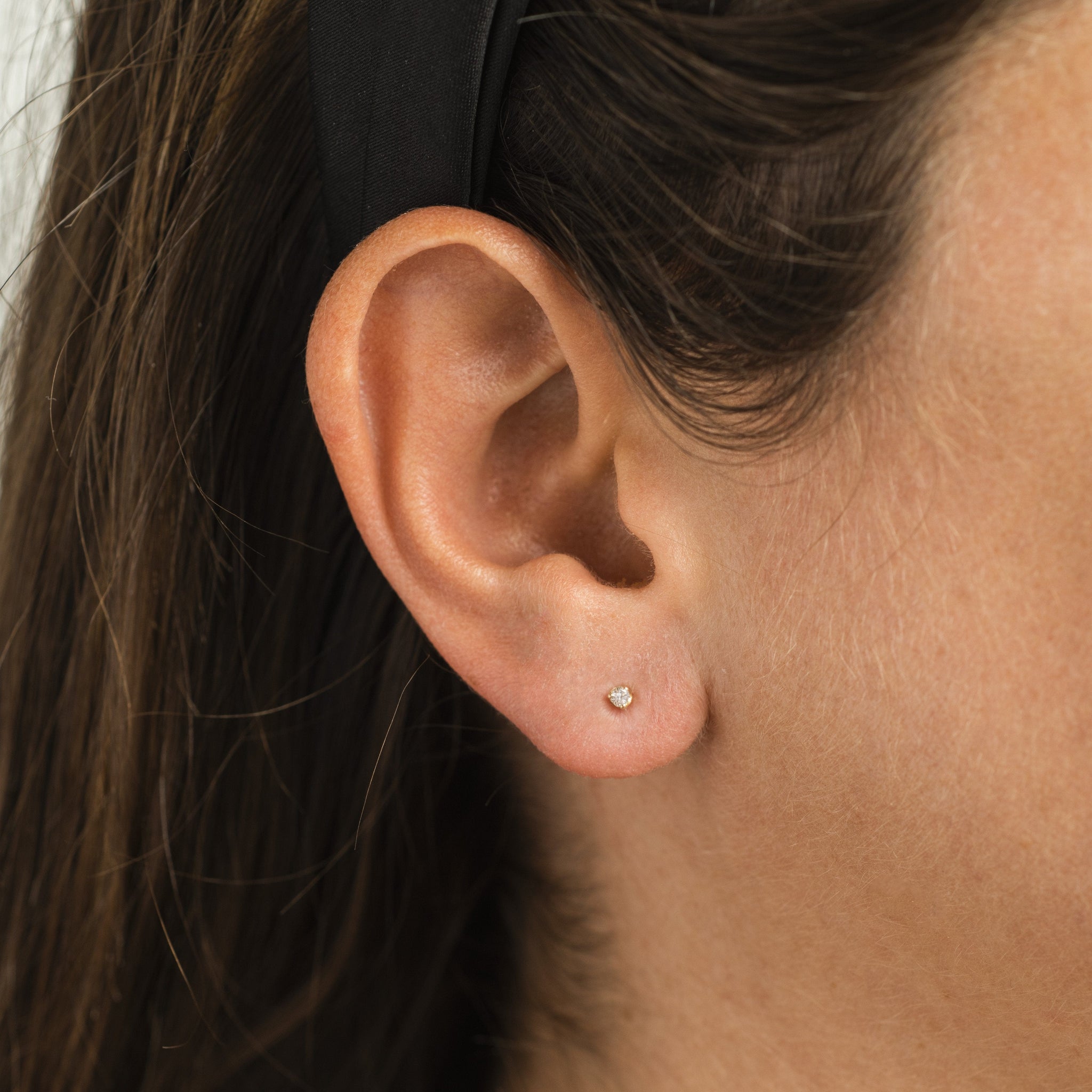 14K Yellow Gold Prong Set Diamond Stud Earrings