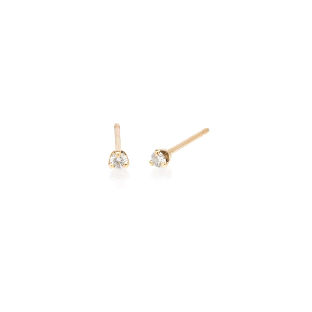 14K Yellow Gold Prong Set Diamond Stud Earrings