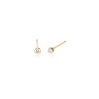 14K Yellow Gold Prong Set Diamond Stud Earrings