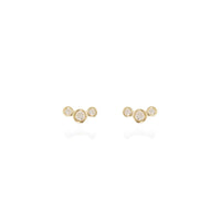Zoe Chicco 14K Yellow Gold Curved Diamond Bezel Stud Earrings