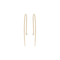 14K Yellow Gold Diamond wire Drop Earrings