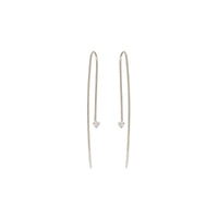 14K White Gold Diamond wire Drop Earrings