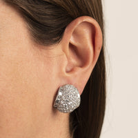 Oscar Heyman Platinum Pave Diamond Omega Earrings