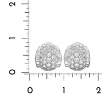 Platinum Pave Diamond Omega Earrings