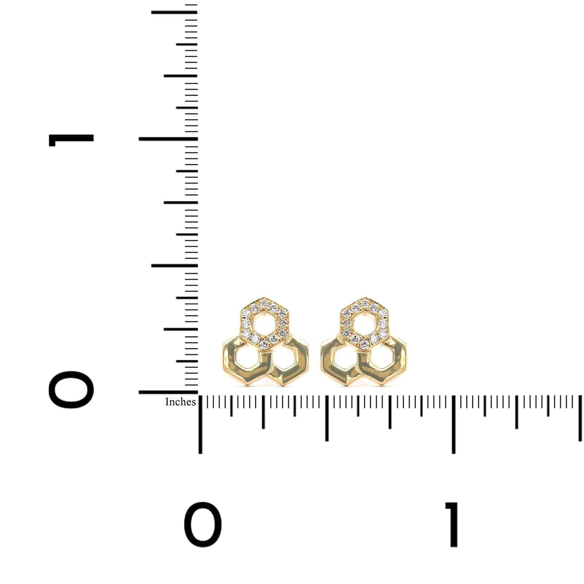 Temple St. Clair 18K Yellow Gold Diamond Hexagon Earrings
