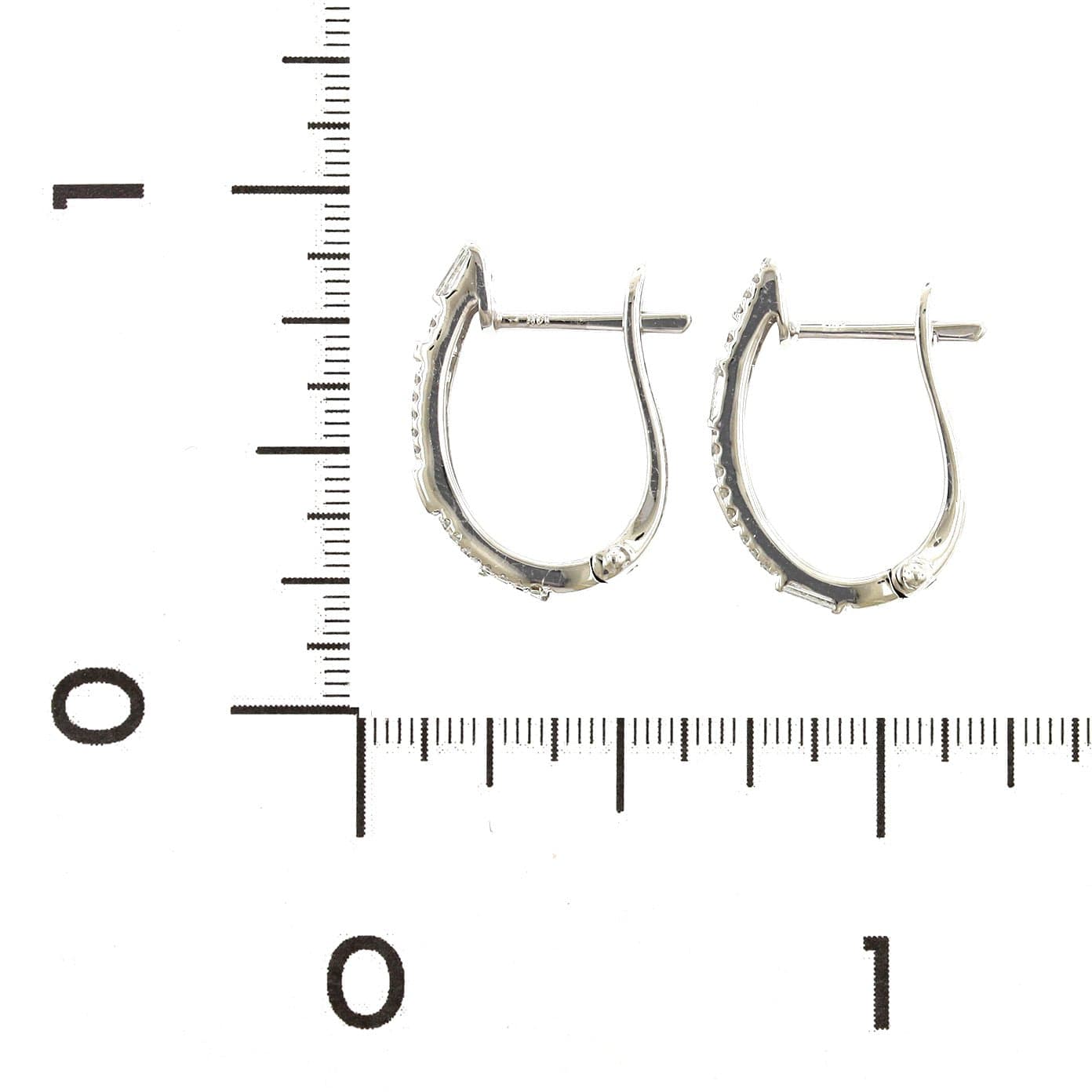 14K White Gold Diamond Huggie Earrings