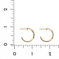 14K Yellow Gold Diamond Hoop Earrings