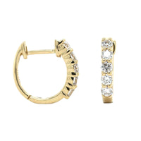14K Yellow Gold Diamond Hoop Earrings