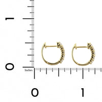 14K Yellow Gold Diamond Hoop Earrings