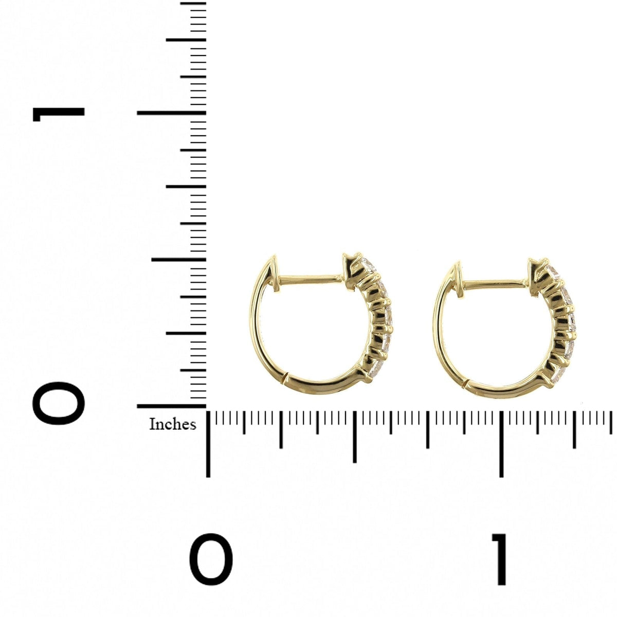 14K Yellow Gold Diamond Hoop Earrings