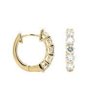 14K Yellow Gold Diamond Hoop Earrings