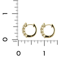 14K Yellow Gold Diamond Hoop Earrings