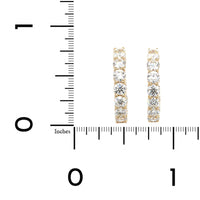 18K Yellow Gold Diamond Open Hoop Earrings