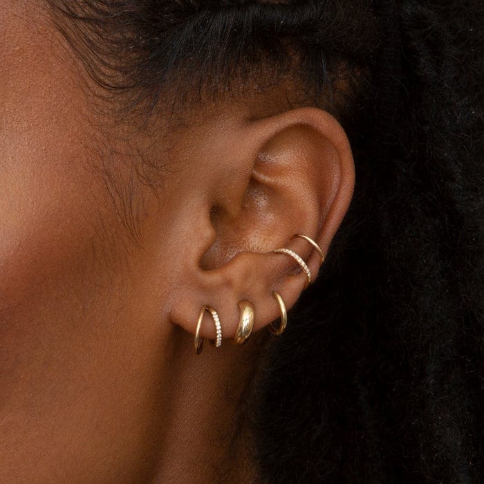14K Yellow Gold Huggie Earrings