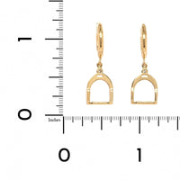 18K Yellow Gold Stirrup Brown Diamond Drop Earrings