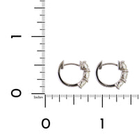 14K White Gold Round Diamond Huggie Earrings