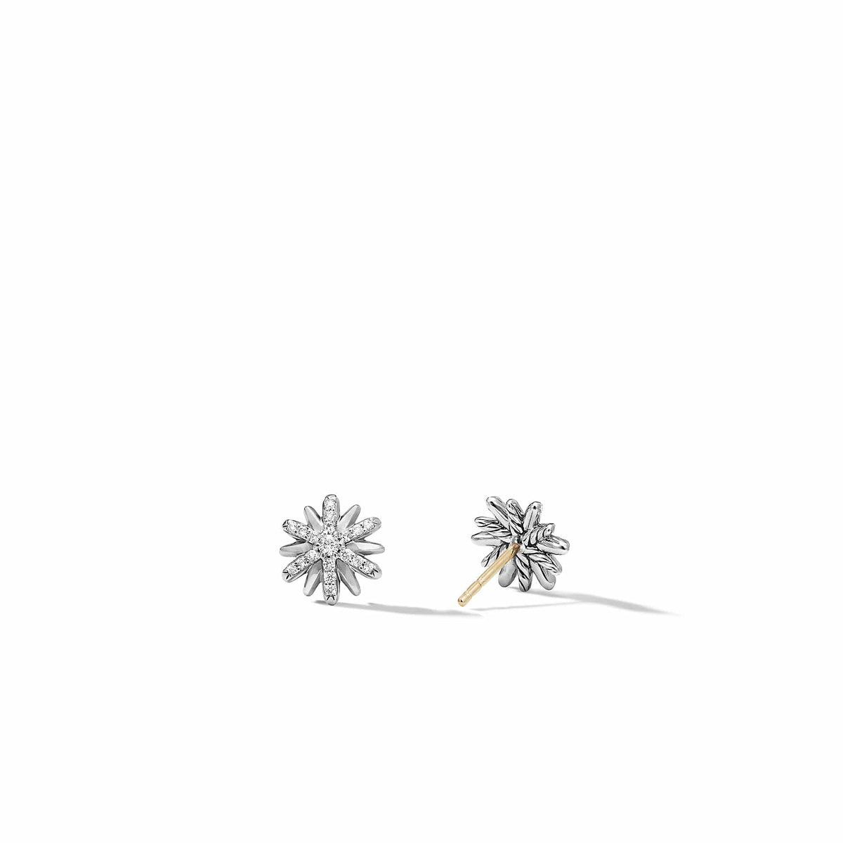 Petite Starburst Stud Earrings with Pavé Diamonds