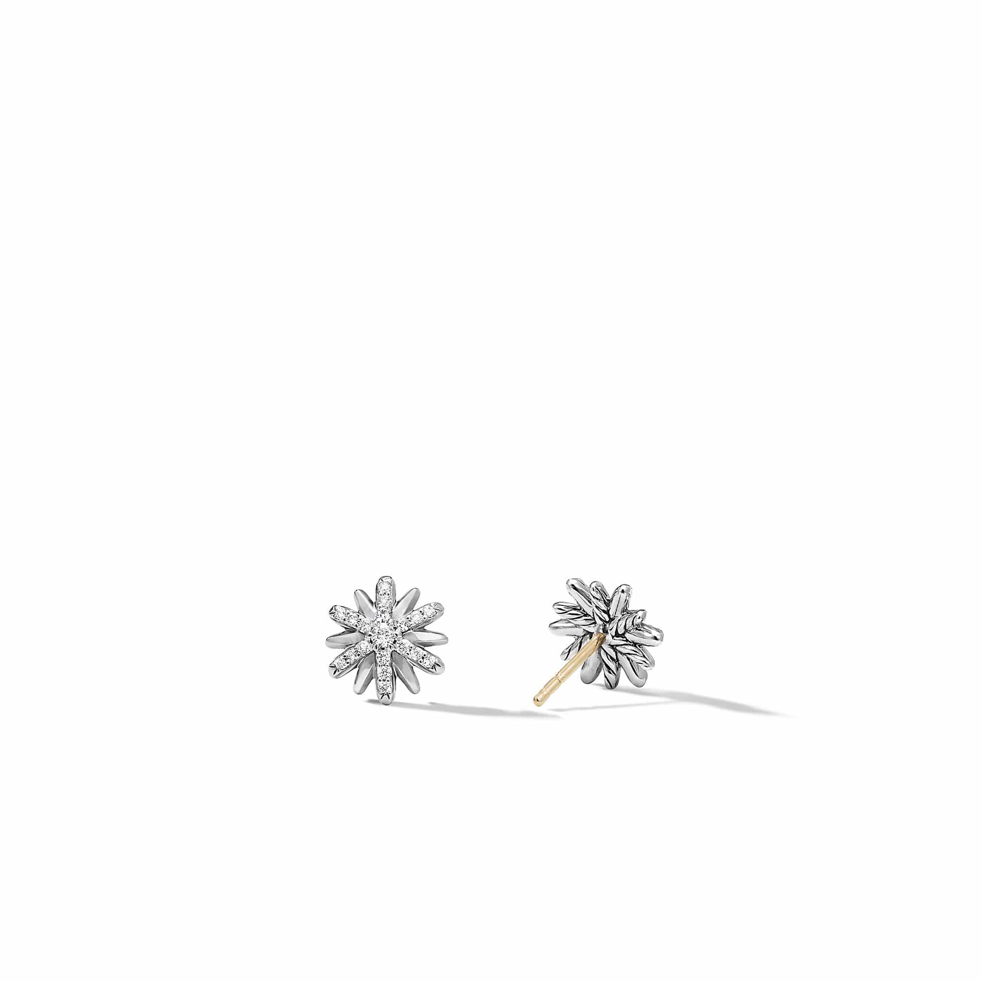 Petite Starburst Stud Earrings with Pavé Diamonds
