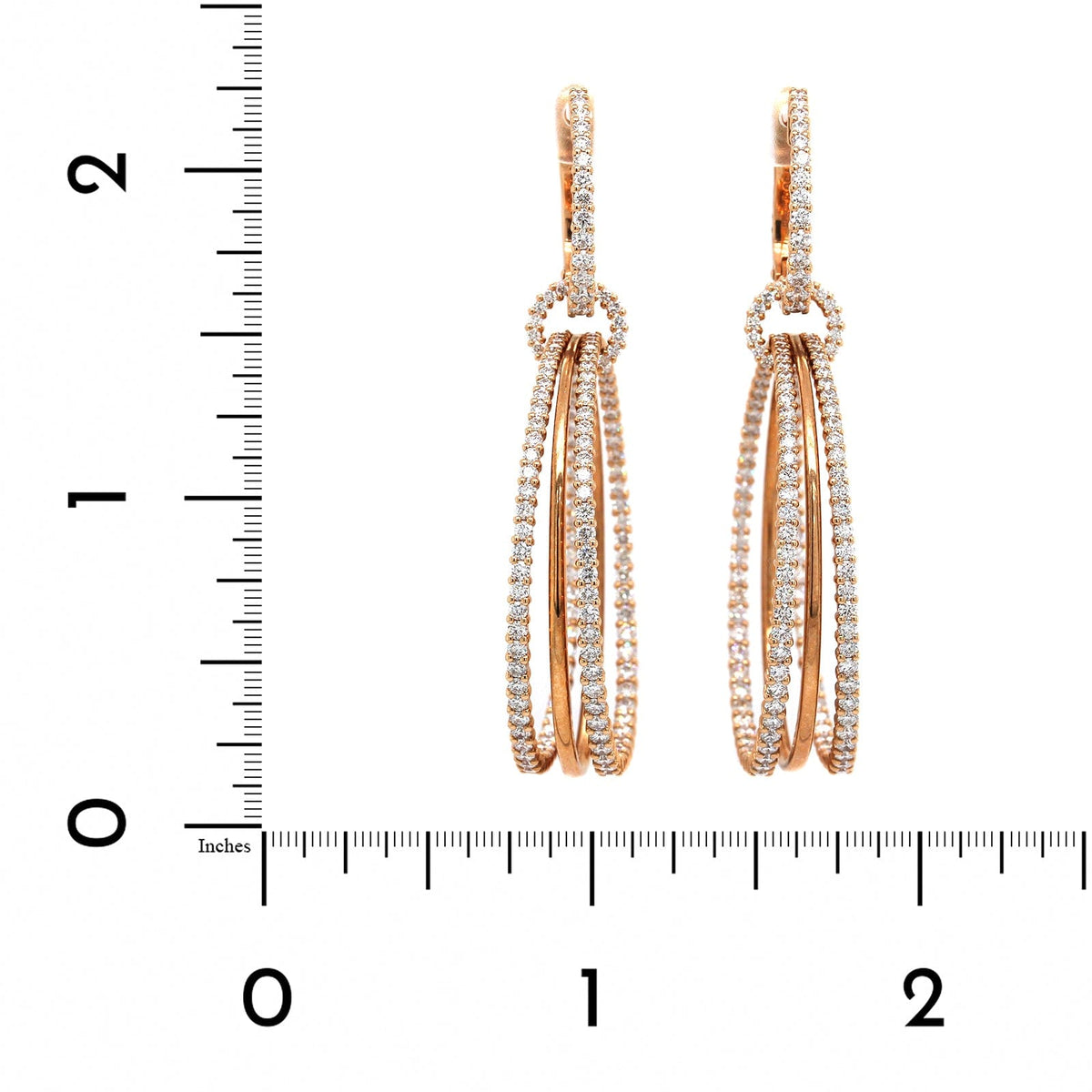 Etho Maria 18K Rose Gold Diamond Drop Hoop Earrings