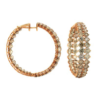 Etho Maria 18K Rose Gold Double Row Diamond Hoop Earrings