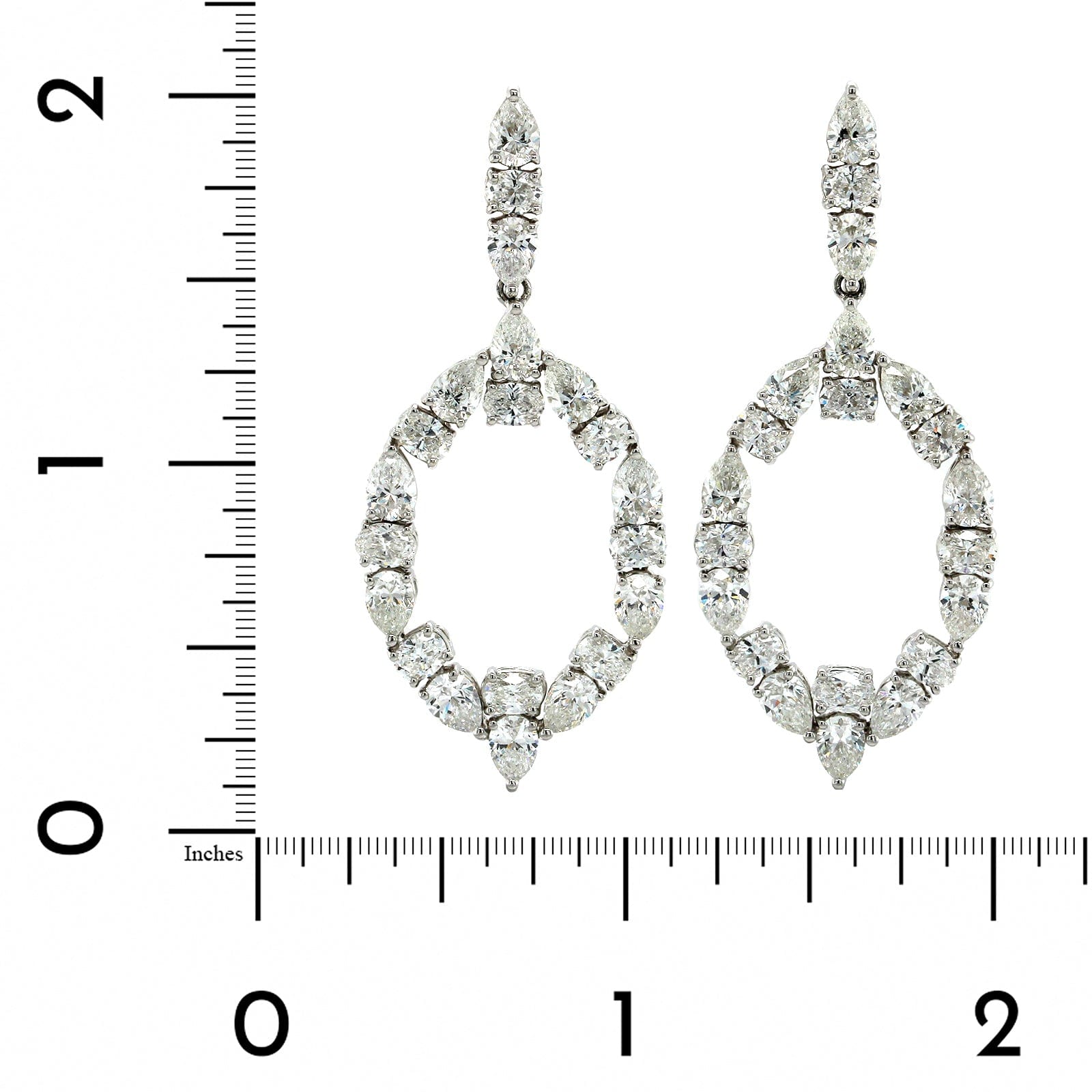 Etho Maria 18K White Gold Diamond Oval Drop Earrings