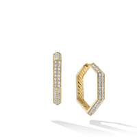 Carlyle Hoop Earrings in 18K Yellow Gold with Pavé Diamonds