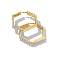 Carlyle Hoop Earrings in 18K Yellow Gold with Pavé Diamonds