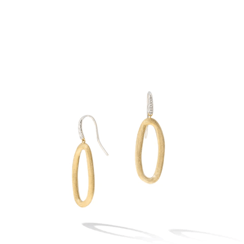 Jaipur 18K Yellow Gold Drop Hoop Earrings, Long's Jewelers