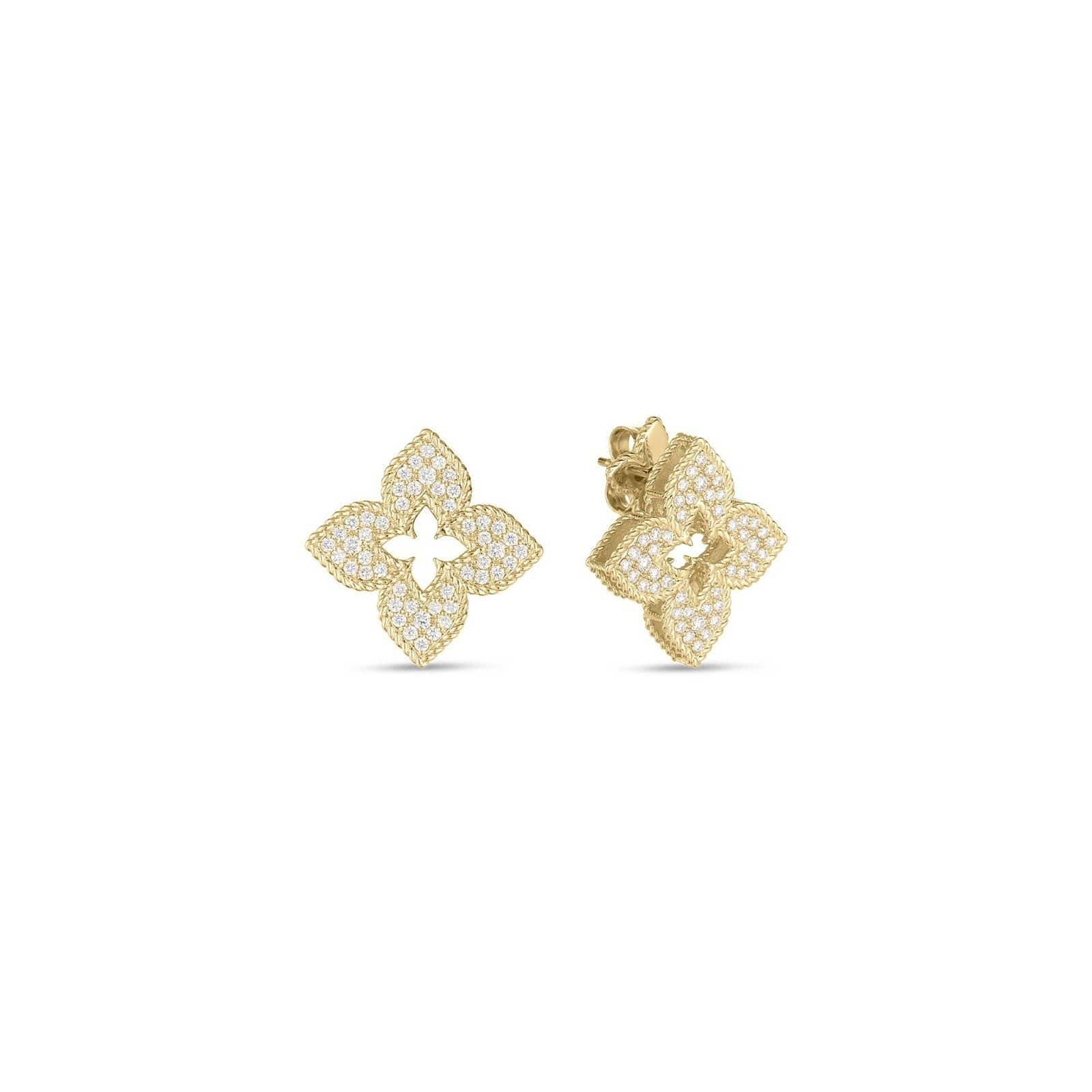 Roberto Coin 18K Yellow Gold Diamond Flower Earrings