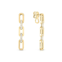 Roberto Coin 18K Yellow Gold Diamond Link Drop Earrings