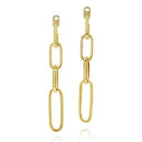 Roberto Coin 18K Yellow Gold Diamond Link Drop Earrings