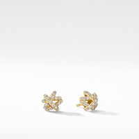 Crossover Stud Earrings in 18K Yellow Gold with Full Pavé Diamonds
