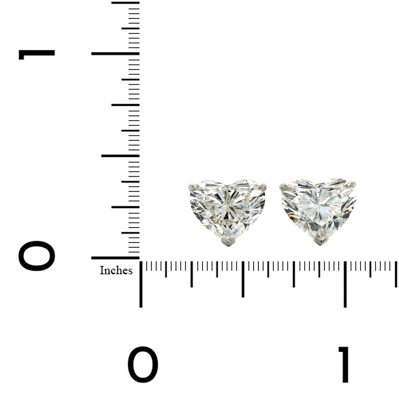 18K White Gold Heart Shape 5CTW Diamond Stud Earrings