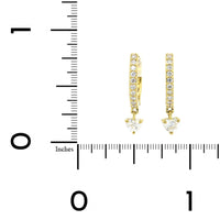 18K Yellow Gold Heart Shape Diamond Drop Earrings