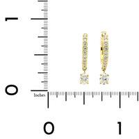 18K Yellow Gold Oval Diamond Drop Huggie Earrings, 18k yellow gold, Long's Jewelers